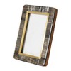 Storied Home Hand-Carved Horn Photo Frame with Brass Border, Black & Natural (Holds 4" x 6" Photo) - 4 of 4