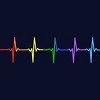Adult Design By Humans Pride Rainbow Heartbeat By Thingsandthings T-Shirt - 2 of 2