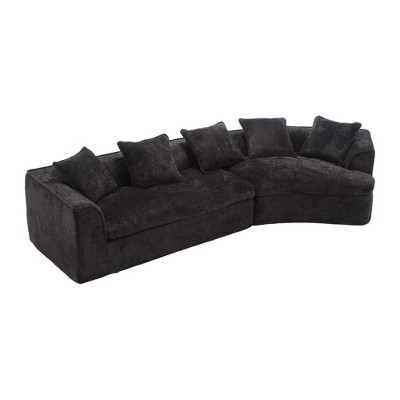 NicBex Modular Sectional Sofa,3-Seat Chenille Couch with 5 Pillows for Living Room,Apartment,Office