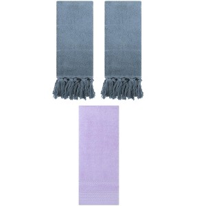 REGALWOVEN 3 Packs Striped and Tassels Hand Towels for Bathroom 14" x 30" - 1 of 4
