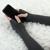 Allegra K Women's Stripe Print Knitted Fingerless Elbow Length Gloves Warmers One Size 1 Pair - 4 of 4