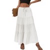 Womens High Waist Elastic Tie Waist Flowy Elegant Midi Skirt - 2 of 4