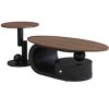 Vynxaria Series 47.24 in. Black and Brown Oval and Round MDF End Table with Storage - 4 of 4