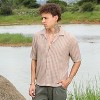 Campus Sutra Men Men's Peanut Brown Striped Knit Oversized Shirt - 3 of 4