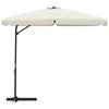 vidaXL Outdoor Parasol with Steel Pole 118.1 in. Sand White - 3 of 4