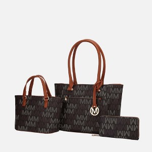 MKF Collection Lady II M Signature Large Tote, Small Tote & Wallet Set Vegan Leather, Stylish Women’s Handbag M Design by Mia K - 1 of 4
