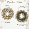 24 Inch Gold Door Wreath with Bow Pine Wreath Front Door Golden Ball Leaf Stems Pinecones Berries Xmas Decorations Indoor - 4 of 4