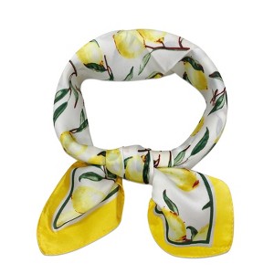 Wrapables Satin Neckerchief Square Scarf 26.5 x 26.5 Inches, Lemons - 1 of 4