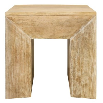Moti Goliath Side Table in Modern Natural Finish on Mango Solid Wood