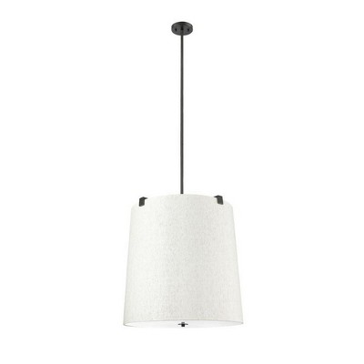 Weston 6-Light Dimmable Pendant - Classic Steel Design with Cream Fabric Shade