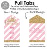 Big Dot of Happiness Little Princess Crown - Pink & Gold Baby Shower Game Pickle Cards - Conversation Starters Pull Tabs - Set of 12 - 3 of 4