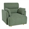 Gulches Oversized Accent Chair with Storage Ottoman, Dark Green Snowflake Velvet Wide Lounge Chair - 3 of 4