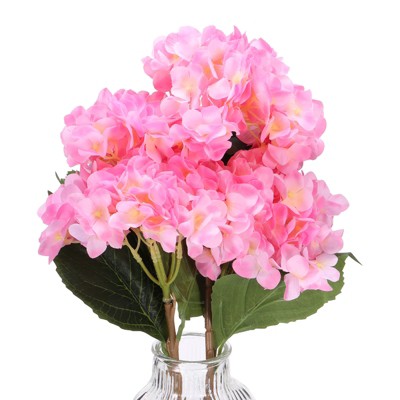 Unique Bargains Home Wedding Decor Hydrangea Silk Faux Artificial Flowers 17.7'' Long