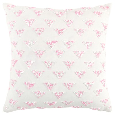 Rizzy Home Geometric Throw Pillow Pink