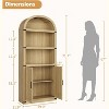 Bookcase 5 Shelf Arched Bookshelf 71.65in Tall Bookcase Farmhouse Display Storage Rack Wooden Bookshelves for Home Office, Living Room - 2 of 4