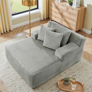 GDFStudio Kitto Corduroy and Compression Sponge 65"D Chaise Lounge - 1 of 4