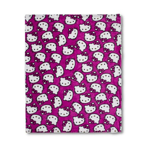 The Northwest Company Sanrio Hello Kitty Whiskers and Bows Throw Blanket |  50 x 60 Inches