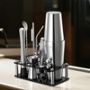VEVOR Cocktail Shaker Set, 14-Piece Stainless Steel Bar Tools with Acrylic Stand, Boston Bartender Kit Accessories | Mixer Spoon,Muddler, Silver&Black - 2 of 4