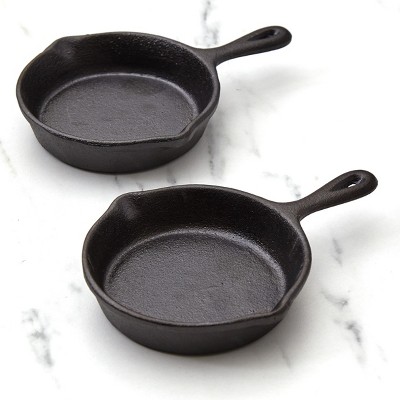 Lakeside Mini Cast Iron Skillets for Single Dishes and Desserts - Set of 2
