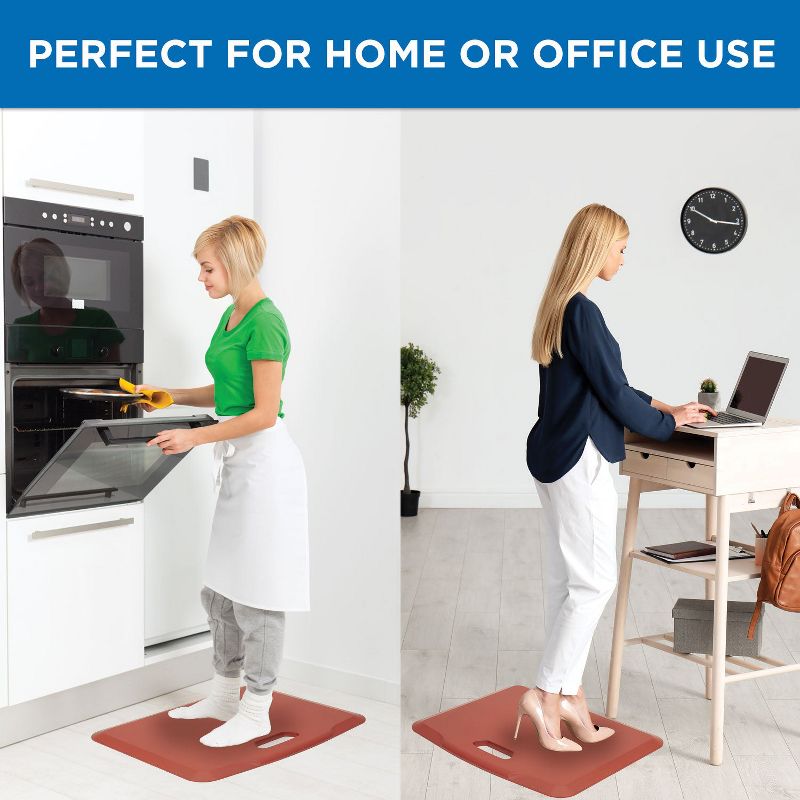Mount-It! Standing Desk Floor Mat, Red Standing Comfort Mat for Standing Desk, Home, Office, Kitchen, Garage - Red, 2 of 10