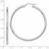 Black Bow Jewelry 2.5mm, 14k White Gold Classic Round Hoop Earrings, 50mm (1 7/8 Inch) - 3 of 4