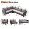 Buenhomino 6-Seater Outdoor Sectional Sofa L Shaped Couch Patio Conversation Furniture Set, Wicker Patio Sectional Sofa with Removable Cushion - 3 of 4