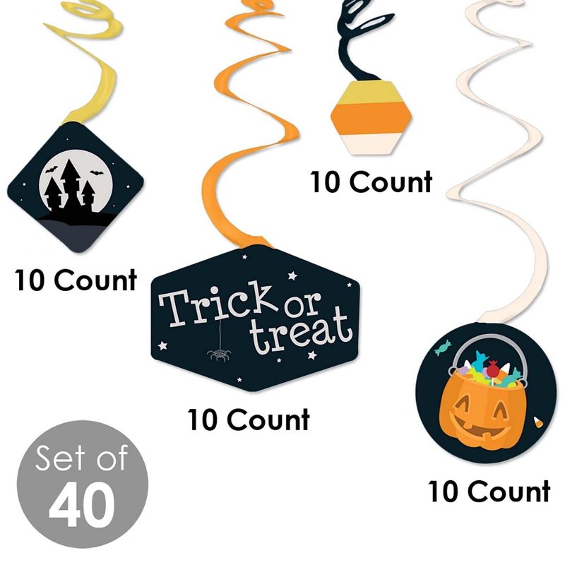 Big Dot of Happiness Trick or Treat - Halloween Party Hanging Decor - Party Decoration Swirls - Set of 40, 4 of 8