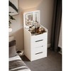 Ridstar 3 in 1 Vanity Desk with Cushioned Tool & 3 Drawers For Bedroom-White - 4 of 4