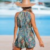 Women's High Neck Smocked Waist Paisley Romper - Cupshe - image 4 of 4