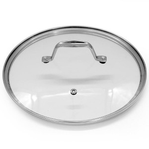 NutriChef Cookware Stockpot Lid - See-Through Tempered Glass Lids (Works with Model: NCSP16) - 1 of 4