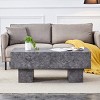 43.3" Modern Rectangular Coffee Table,Sturdy Wood Grain Marble Texture MDF Large Center Table for Living Room or Apartment-Baofuwish - 2 of 4