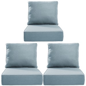 POCASSY 6" Outdoor Cushion Set, 24"x24" Replacement Water Resistant Zippered Cushion for Chairs - 1 of 4