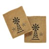 Black Windmill & Stars Tan Bath Towel Set of 2 27x54  VHC Brands - 3 of 4