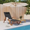 vidaXL Sun Lounger with Pillow Gray Textilene and Solid Wood Poplar - 2 of 4