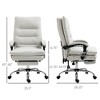Microfibre Executive Massage Office Chair, Computer Desk Chair, Heated Reclining Chair with Footrest, Double-tier Padding, Swivel Wheels - 3 of 4