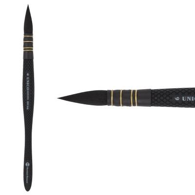 Borciani Bonazzi Infinito Synthetic Quill Watercolor Brush - Size # 6 w/ Patented Responsive HIDRO® Hair - Watercolor Brushes for Artists - Textured