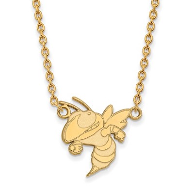 Black Bow Jewelry 14k Yellow Gold Georgia Tech Yellow Jackets NCAA Necklace 18 Inch