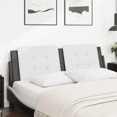 vidaXL Headboard Cushion White and Black 59.8" Faux Leather