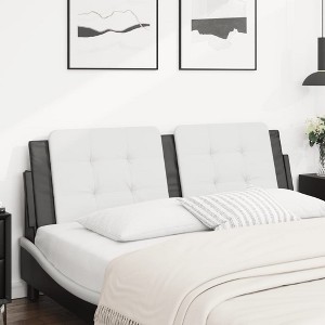 vidaXL Headboard Cushion White and Black 59.8" Faux Leather - 1 of 4