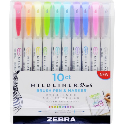 Brush and Detail Dual Ended Markers, Extra-Fine Brush/Bullet Tips, Assorted  Colors, 16/Set