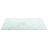 vidaXL Table Top, White 11.8"x11.8" 0.2" Tempered Glass with Marble Design - 3 of 4