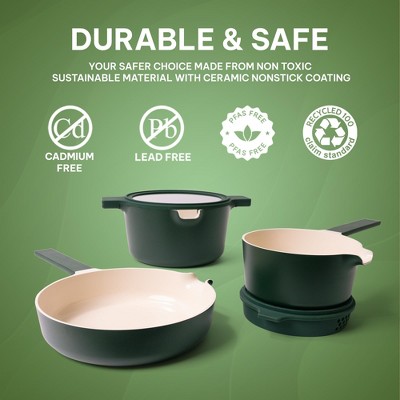Alva 5-in-1 Green Ceramic Nonstick Cookware Set