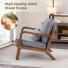 Mr Ironstone Mid Century Modern Chair ，Accent Chair with Arms and Waist Cushion, Solid Wooden Frame - 4 of 4