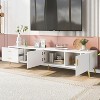 Modern TV Stand with Storage Drawer, Entertainment Center with 2 Cabinet Doors and 2 Drawers, Low Profile TV Cabinet for TVs up to 75 Inch - 2 of 4