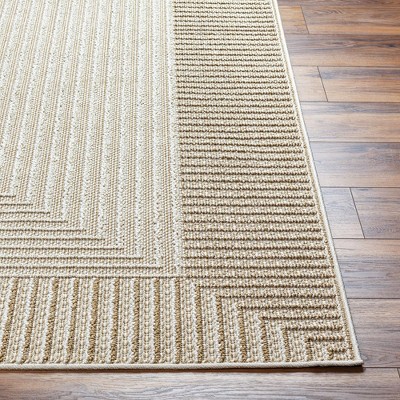 Ivory Geometric Synthetic Fur Stain-Resistant 8' x 10' Rug