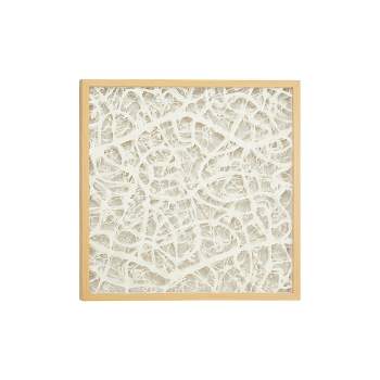 23.5" x 23.5" Modern Large Square Abstract Art White Paper Shadow Box Wall Decor - Olivia & May