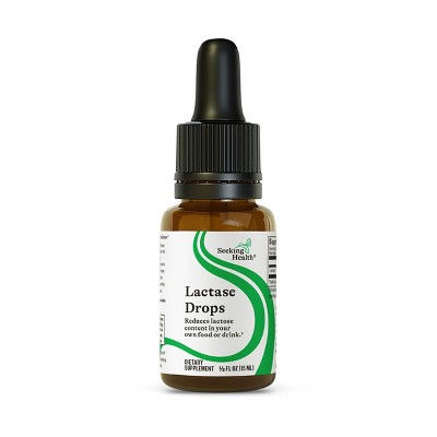Seeking Health Lactase Drops, Supports Lactose and Dairy Digestion, for Lactose-Intolerant, 52 Servings (0.50 fl. Ounce)