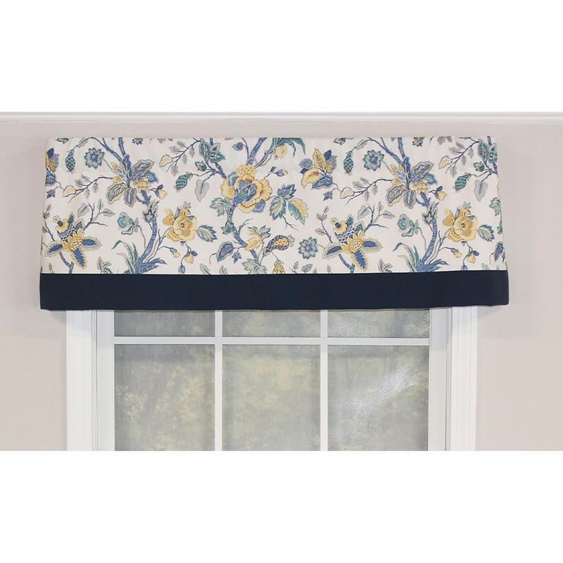 Gianna Banded 3in Rod Pocket Contrast Bottom Banding Valance 50in x 16in by RLF Home, 1 of 5