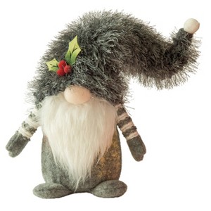 Transpac Polyester 14 in. Multicolored Christmas Light Up Fuzzy Hat Gnome Decor - 1 of 2