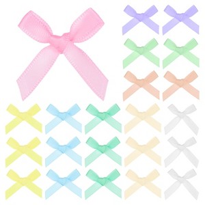 Unique Bargains Macron Craft Satin Ribbon Multicolored 1" x 1.6" 100 Packs - 1 of 4